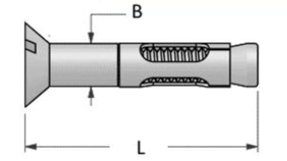 countersunk sleeve anchor diagram